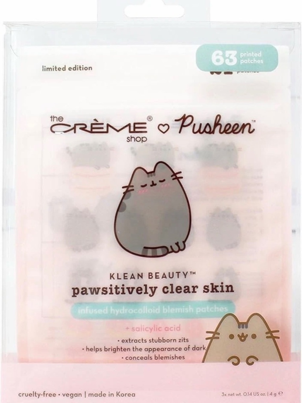 Pusheen Acne Patches 63 Ct K Beauty Hydrocolloid (3 Packs of 21) NEW Cute